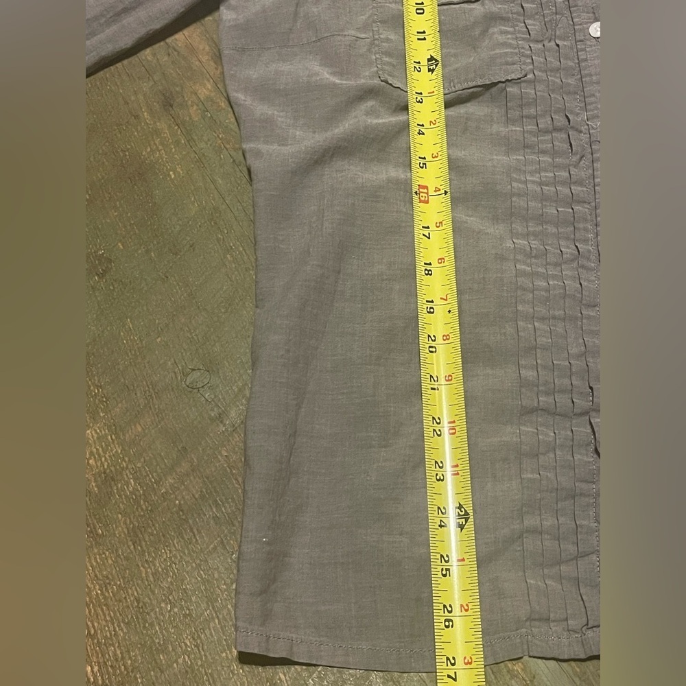 Esprit Women’s Gray Button Down Long Sleeve Shirt - Unique Stitching | Size 12 - Picture 9 of 9